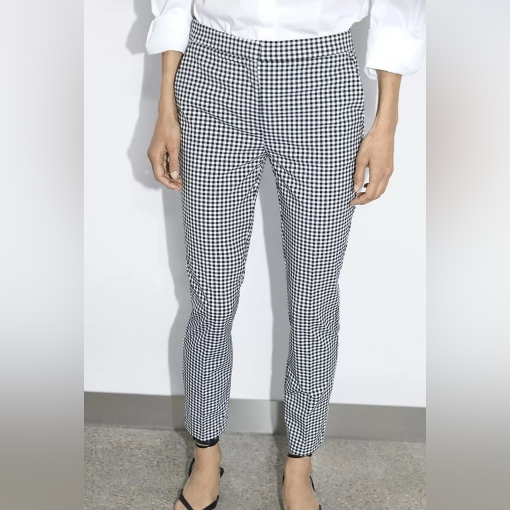 ZARA ⚜️🖤⚜️ Gingham Black and White Print Trousers size S